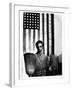 Ella Watson Standing with Broom and Mop in Front of American Flag, Part of Depression Era Survey-Gordon Parks-Framed Photographic Print