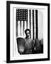 Ella Watson Standing with Broom and Mop in Front of American Flag, Part of Depression Era Survey-Gordon Parks-Framed Photographic Print