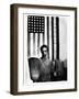 Ella Watson Standing with Broom and Mop in Front of American Flag, Part of Depression Era Survey-Gordon Parks-Framed Photographic Print