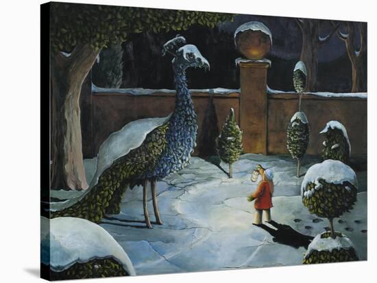Ellen and the Peacock-Jamin Still-Stretched Canvas