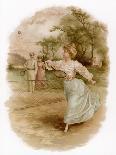 Graceful Backhand in a Victorian Garden-Ellen H. Clapsaddle-Framed Art Print