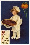 Thanksgiving: Greeting Card with a Child Dressed as a Cook Presenting the Traditional Dish, 1909 (C-Ellen Hattie Clapsaddle-Giclee Print