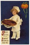 Thanksgiving: Greeting Card with a Child Dressed as a Cook Presenting the Traditional Dish, 1909 (C-Ellen Hattie Clapsaddle-Stretched Canvas