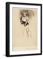 Ellen Holding a Cat, Looking Left, C. 1887-Mary Cassatt-Framed Giclee Print