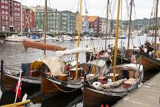 Old wooden warehouses on the Nidelva River in Trondheim, Trondelag-Ellen Rooney-Photographic Print