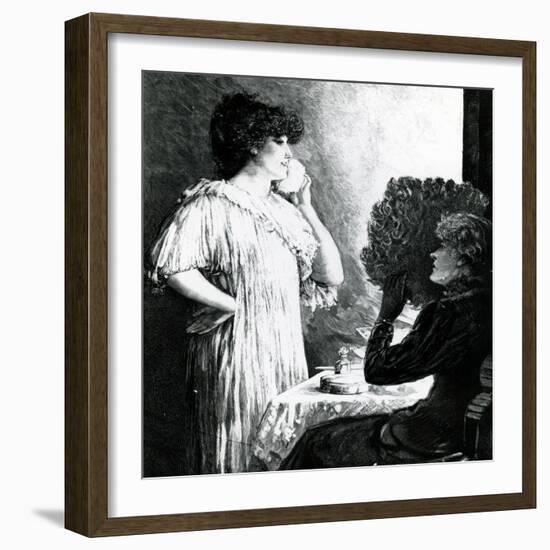 Ellen Terry Visiting Sarah Bernhardt in Her Dressing Room at the Royal English Opera House, C.1881-Sir Robert Ponsonby Staples-Framed Giclee Print