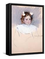 Ellen with Bows in Her Hair, Looking Right, 1899-Mary Cassatt-Framed Stretched Canvas