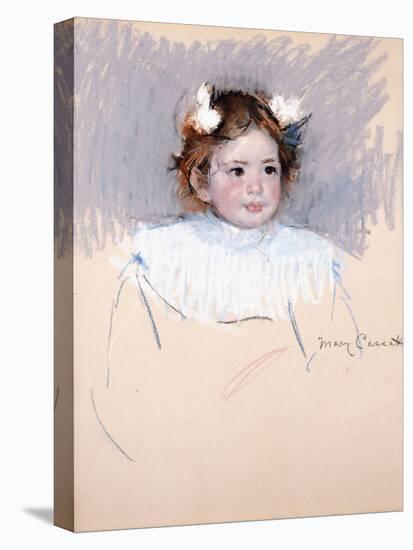 Ellen with Bows in Her Hair, Looking Right, 1899-Mary Cassatt-Stretched Canvas