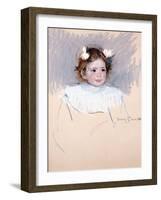 Ellen with Bows in Her Hair, Looking Right, 1899-Mary Cassatt-Framed Giclee Print