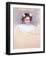 Ellen with Bows in Her Hair, Looking Right, 1899-Mary Cassatt-Framed Giclee Print