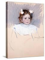 Ellen with Bows in Her Hair, Looking Right, 1899-Mary Cassatt-Stretched Canvas