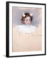 Ellen with Bows in Her Hair, Looking Right, 1899-Mary Cassatt-Framed Giclee Print