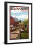 Ellensburg, Washington - Barnyard Scene-Lantern Press-Framed Art Print