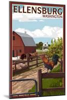 Ellensburg, Washington - Barnyard Scene-Lantern Press-Mounted Art Print