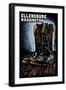 Ellensburg, Washington - Cowboy Boots - Scratchboard-Lantern Press-Framed Art Print