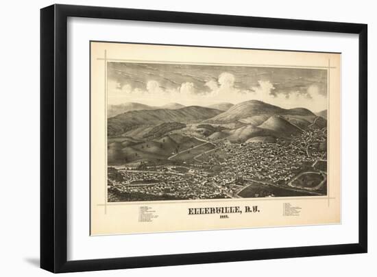 Ellenville, New York - Panoramic Map-Lantern Press-Framed Art Print