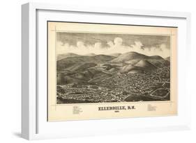 Ellenville, New York - Panoramic Map-Lantern Press-Framed Art Print