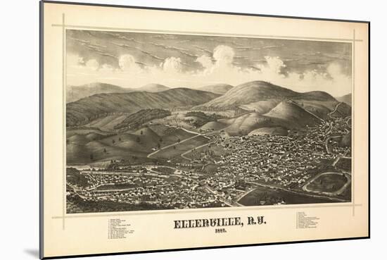 Ellenville, New York - Panoramic Map-Lantern Press-Mounted Art Print