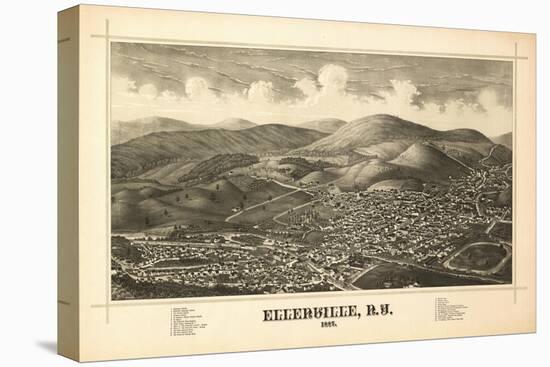 Ellenville, New York - Panoramic Map-Lantern Press-Stretched Canvas