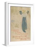 Elles (poster for 1896 exhibition at La Plume)-Henri de Toulouse-Lautrec-Framed Art Print