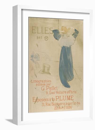 Elles (poster for 1896 exhibition at La Plume)-Henri de Toulouse-Lautrec-Framed Art Print
