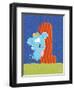 Ellie 1-Blue Fish-Framed Art Print