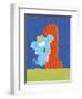 Ellie 1-Blue Fish-Framed Art Print