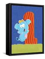 Ellie 1-Blue Fish-Framed Stretched Canvas