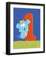 Ellie 1-Blue Fish-Framed Art Print