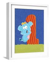 Ellie 1-Blue Fish-Framed Art Print