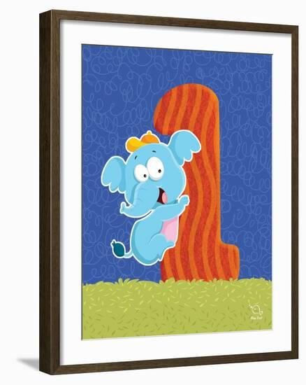 Ellie 1-Blue Fish-Framed Art Print