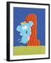 Ellie 1-Blue Fish-Framed Art Print