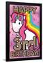 Ellie Ripberger Unicorn - Happy 3rd Birthday-Trends International-Framed Poster