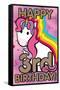 Ellie Ripberger Unicorn - Happy 3rd Birthday-Trends International-Framed Stretched Canvas