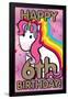 Ellie Ripberger Unicorn - Happy 6th Birthday-Trends International-Framed Poster