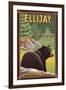 Ellijay, Georgia - Black Bear in Forest-Lantern Press-Framed Art Print