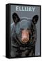 Ellijay, Georgia - Black Bear Up Close-Lantern Press-Framed Stretched Canvas