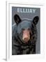 Ellijay, Georgia - Black Bear Up Close-Lantern Press-Framed Art Print