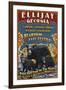 Ellijay, Georgia - Black Bear Vintage Sign-Lantern Press-Framed Art Print