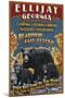 Ellijay, Georgia - Black Bear Vintage Sign-Lantern Press-Mounted Art Print