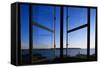 Elliott Bay from Pike Place Market Window-Paul Souders-Framed Stretched Canvas