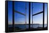 Elliott Bay from Pike Place Market Window-Paul Souders-Framed Stretched Canvas