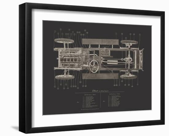 Elliott Blueprint - Noir-The Vintage Collection-Framed Giclee Print