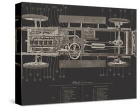 Elliott Blueprint - Noir-The Vintage Collection-Stretched Canvas