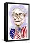 Elliott Carter - caricature-Neale Osborne-Framed Stretched Canvas