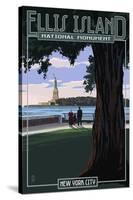 Ellis Island National Monument - New York City - Statue of Liberty-Lantern Press-Stretched Canvas