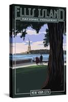 Ellis Island National Monument - New York City - Statue of Liberty-Lantern Press-Stretched Canvas