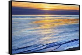 Ellwood Mesa Coastline Pacific Ocean Orange Sunset Goleta California-William Perry-Framed Stretched Canvas