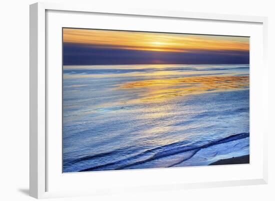 Ellwood Mesa Coastline Pacific Ocean Orange Sunset Goleta California-William Perry-Framed Photographic Print