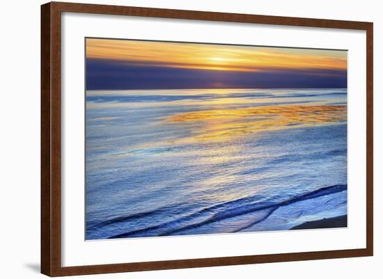 Ellwood Mesa Coastline Pacific Ocean Orange Sunset Goleta California-William Perry-Framed Photographic Print